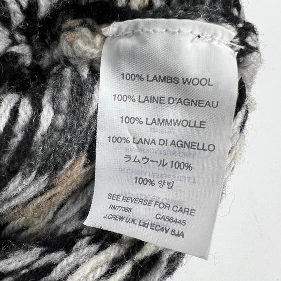 J. Crew 100% Lambswool Fair Isle Sweater Gray White Snowflake Size L - Picture 5 of 12